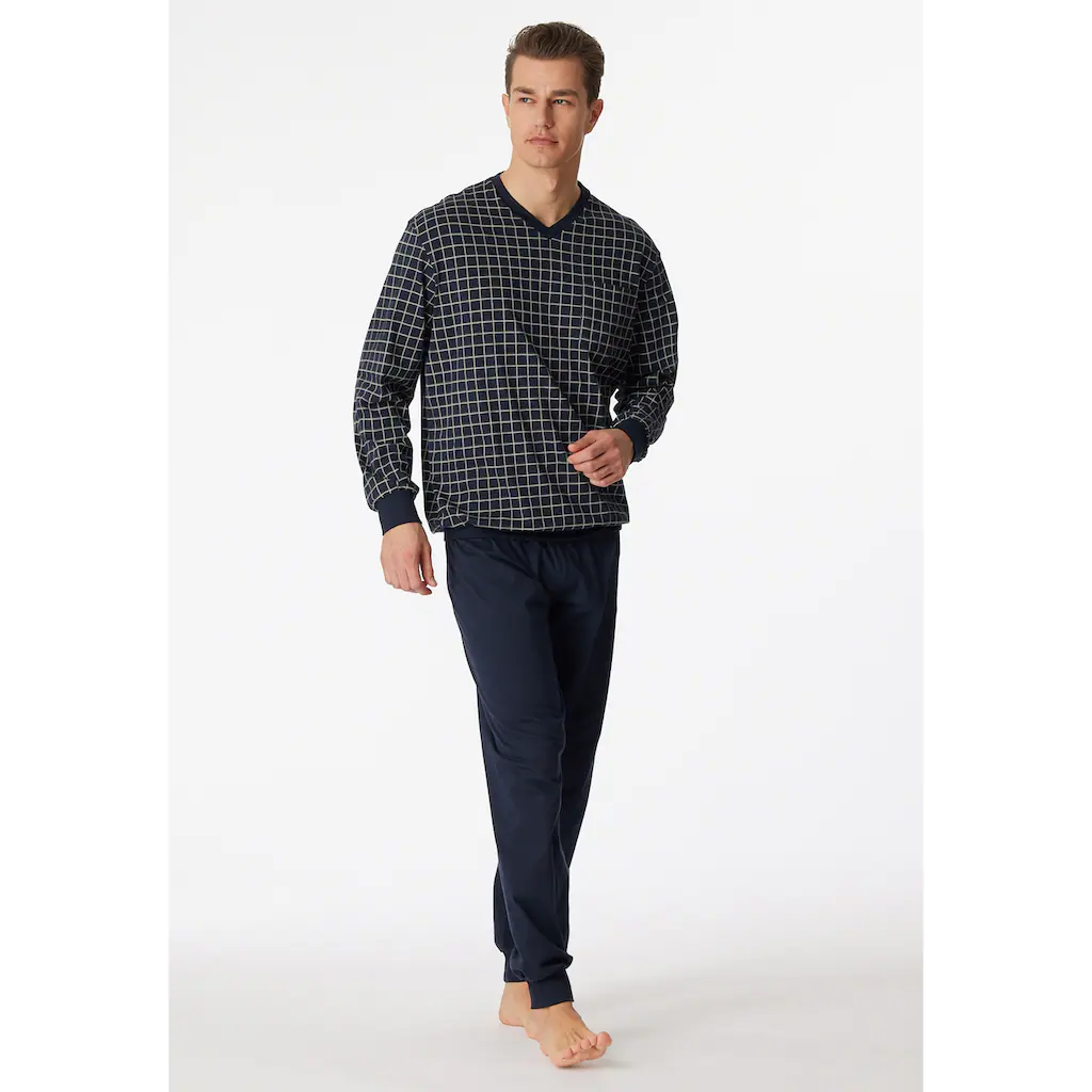 Schiesser Schlafanzug »"Dark Sapphire"« (2 tlg.) mit klassischem Karo-Muster online kaufen