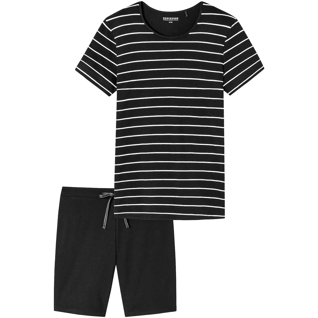 Schiesser Shorty »"selected Premium Inspiration"« (2 Tlg.) Mit Kontrastfarbenen Ringeln ▷ Für