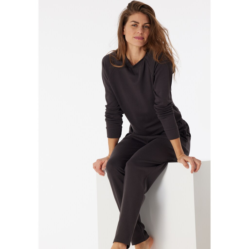 Schiesser Sweatshirt »"Mix+Relax"« (-) Mit Geripptem Halsausschnitt Mit V-förmigem Einsatz Vorne