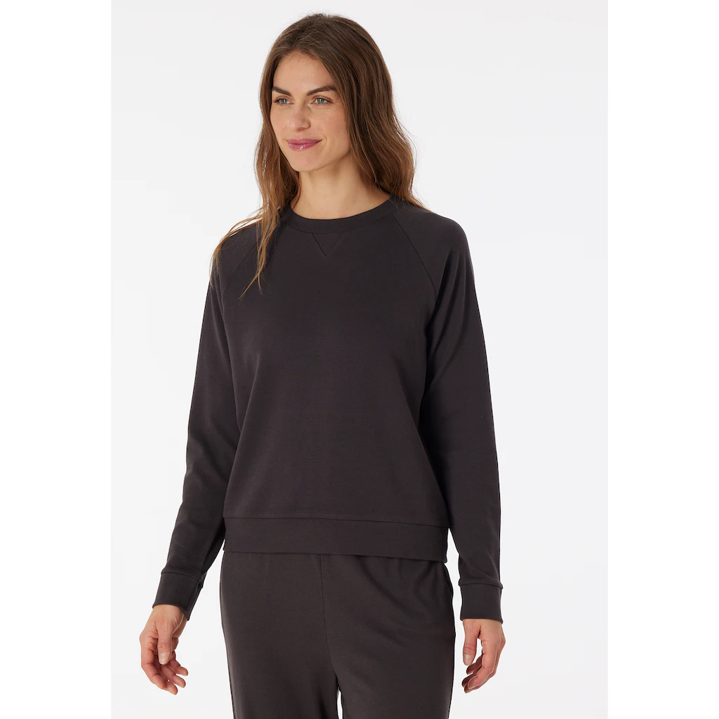 Schiesser Sweatshirt »"Mix+Relax"« (-) mit geripptem Halsausschnitt mit V-förmigem Einsatz vorne