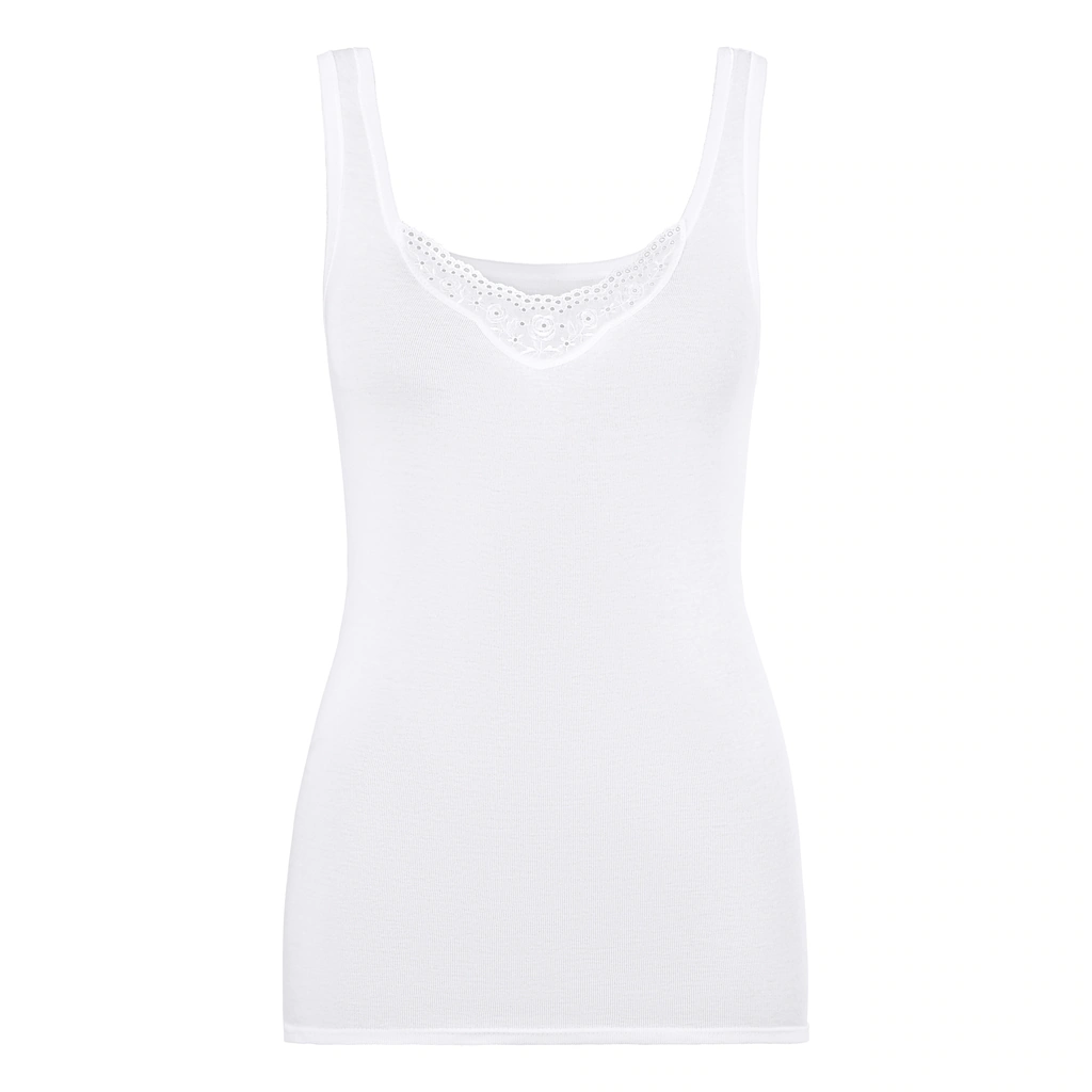 Schiesser Unterhemd »"Cotton Essentials"« (2er-Pack) Mit Zwei Unterschiedlichen Batist-Stickerei-Motiven Online Bestellen