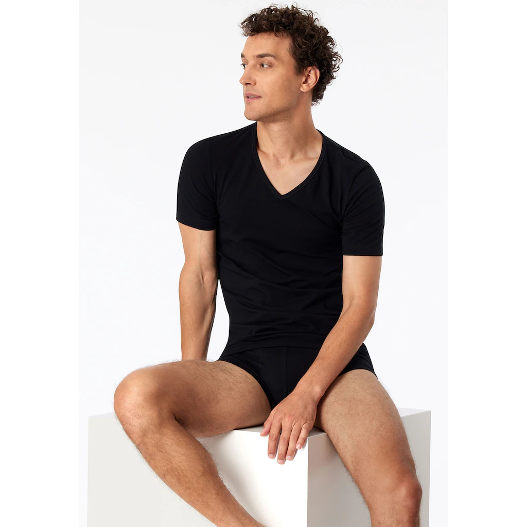 Schiesser V-Shirt »"95/5"« (2er-Pack) Mit Tiefem V-Ausschnitt
