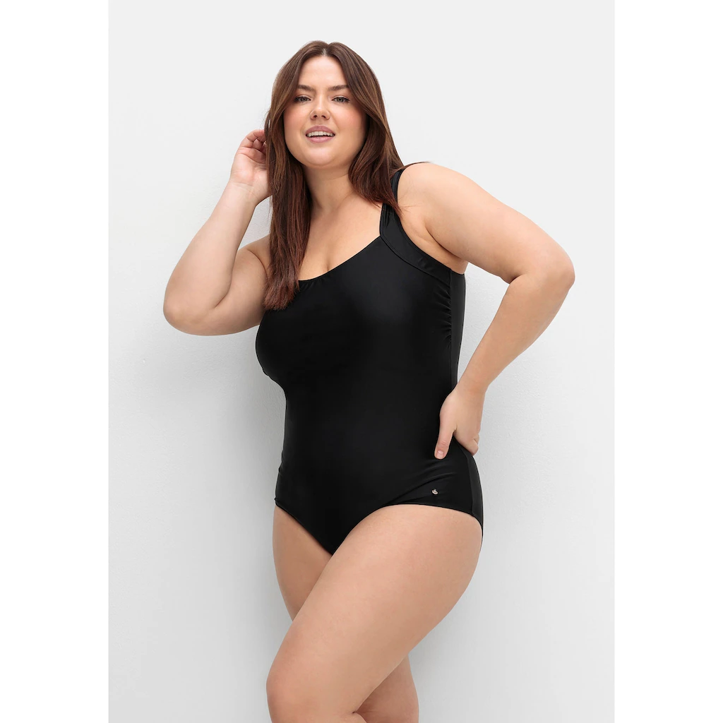 Sheego Badeanzug »Große Größen« Powernetz-Einsatz Mit Shaping-Effekt Online Bestellen