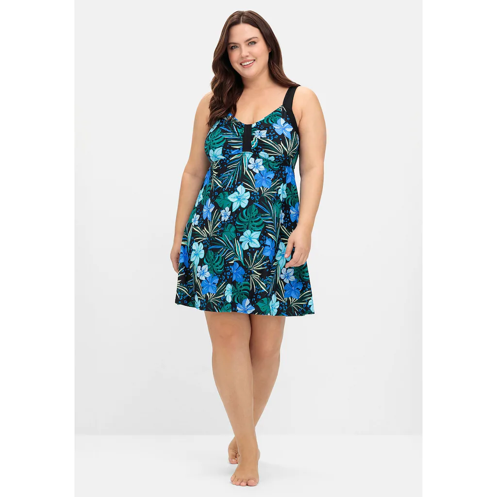Sheego Badekleid »Große Größen« Mit Blumenprint Und Integrierter Hose
