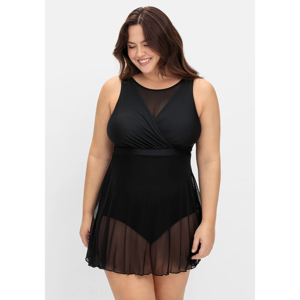 Sheego Badekleid »Große Größen« mit Mesh-Rock und intergrierter Hose