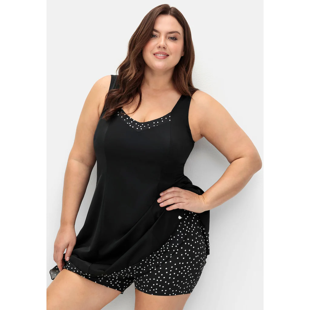 Sheego Badekleid »Große Größen« Mit Pünktchen Und Integrierter Hose