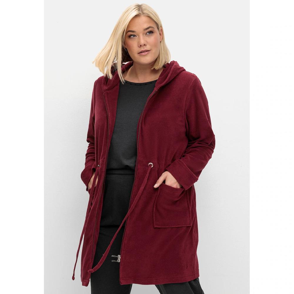 Sheego Bademantel »Große Größen« Aus Frottee Mit Reißverschluss