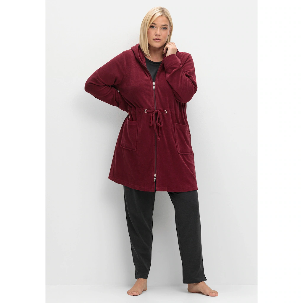 Sheego Bademantel »Große Größen« aus Frottee mit Reißverschluss