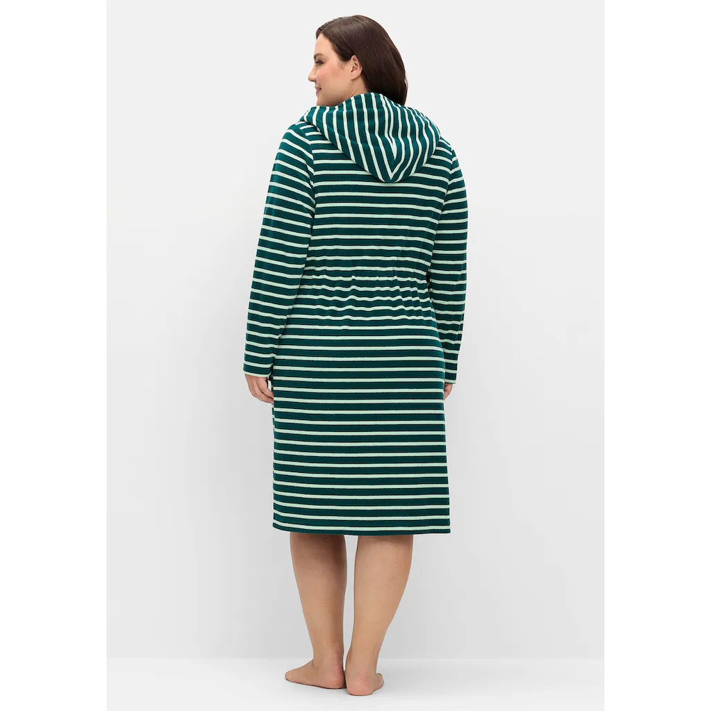 Sheego Bademantel »Große Größen« Mit Kapuze Und Reißverschluss