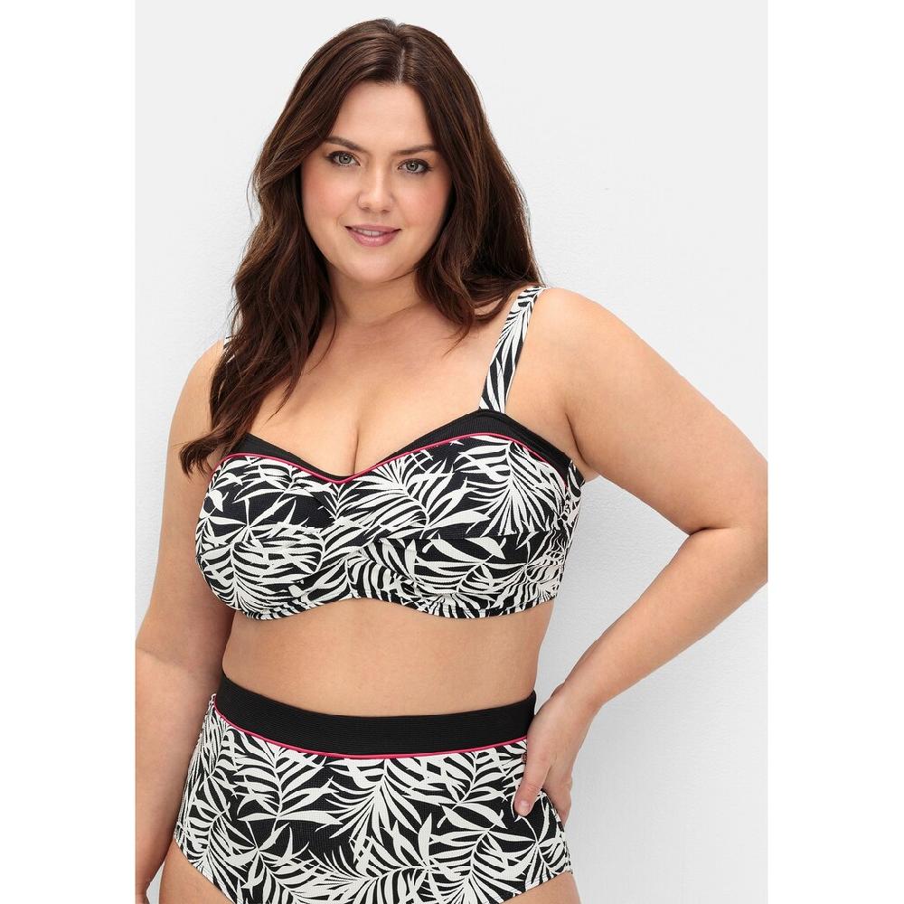 Sheego Bügel-Bikini-Top »Große Größen« In Wickeloptik Mit Blätterprint