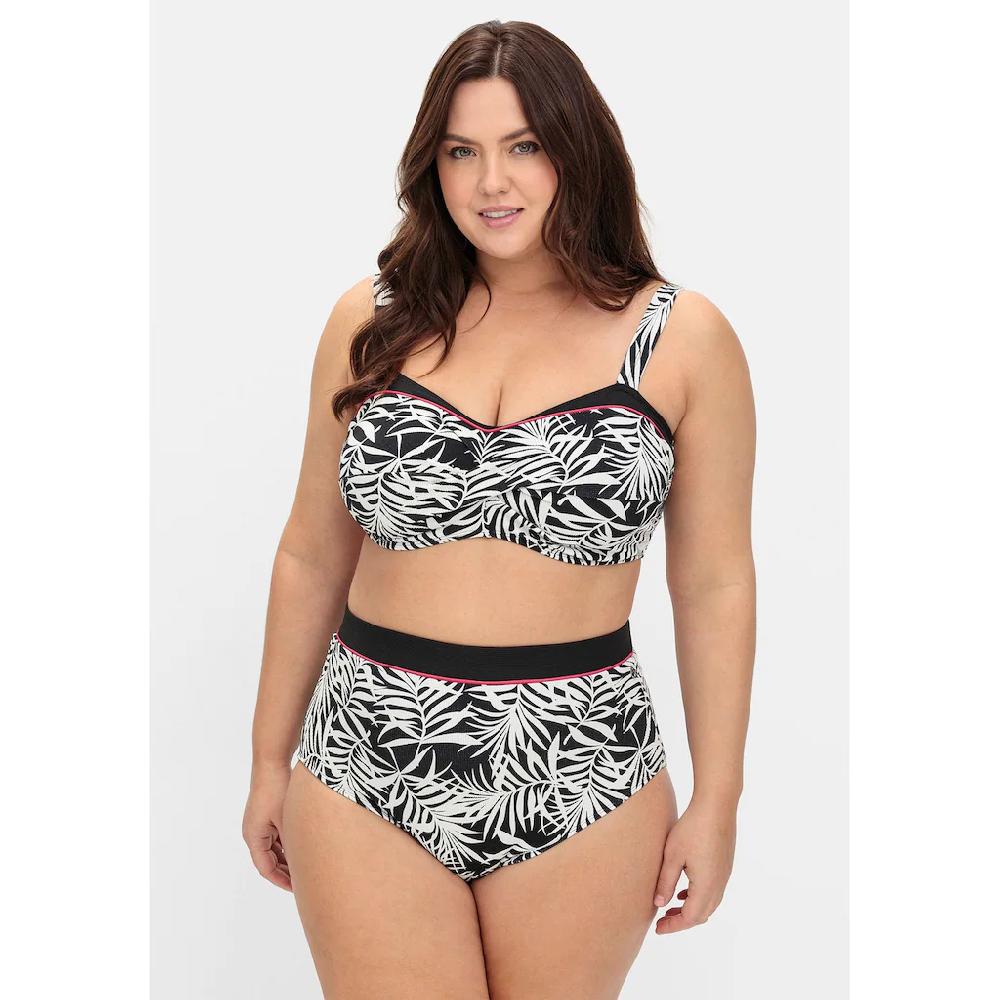 Sheego Bügel-Bikini-Top »Große Größen« in Wickeloptik mit Blätterprint