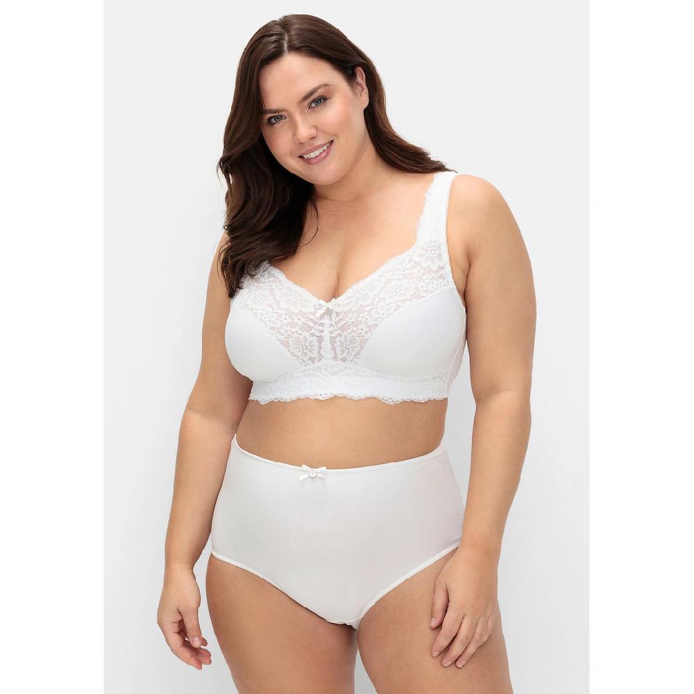 Sheego Bügelloser BH »Große Größen« Mit Breitem Unterbrustband Und Spitzendetails Bestellen