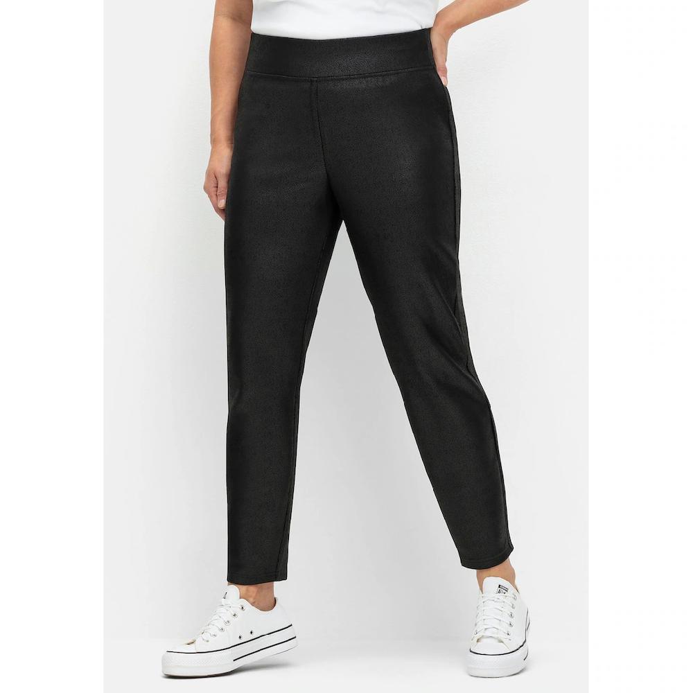 Sheego Leggings »Große Größen« Aus Leicht Glänzendem Lederimitat