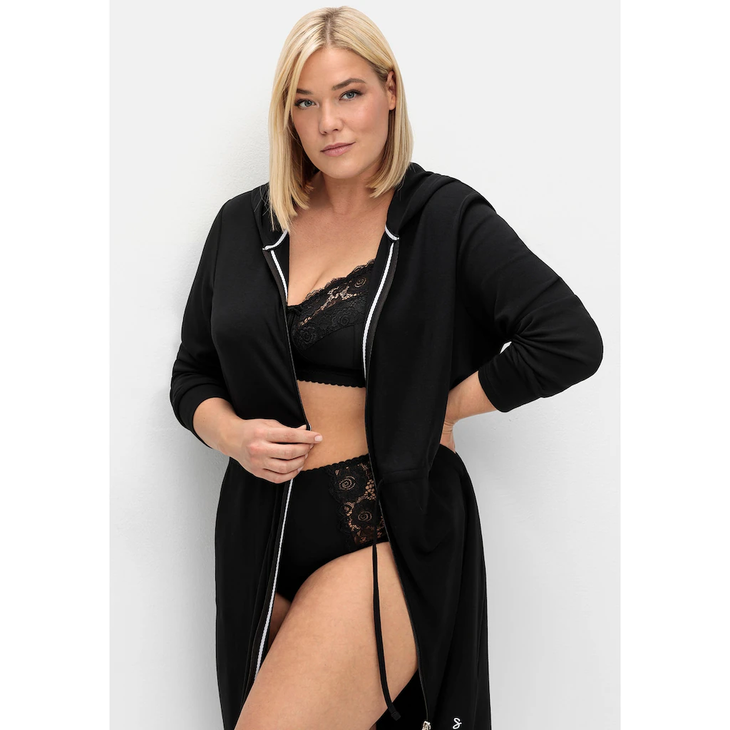 Sheego Morgenmantel »Große Größen« Mit Reißverschluss Aus Interlock-Qualität Kaufen