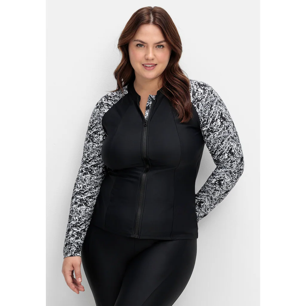 Sheego Tankini-Top »Große Größen« mit langen Ärmeln und Reißverschluss bestellen
