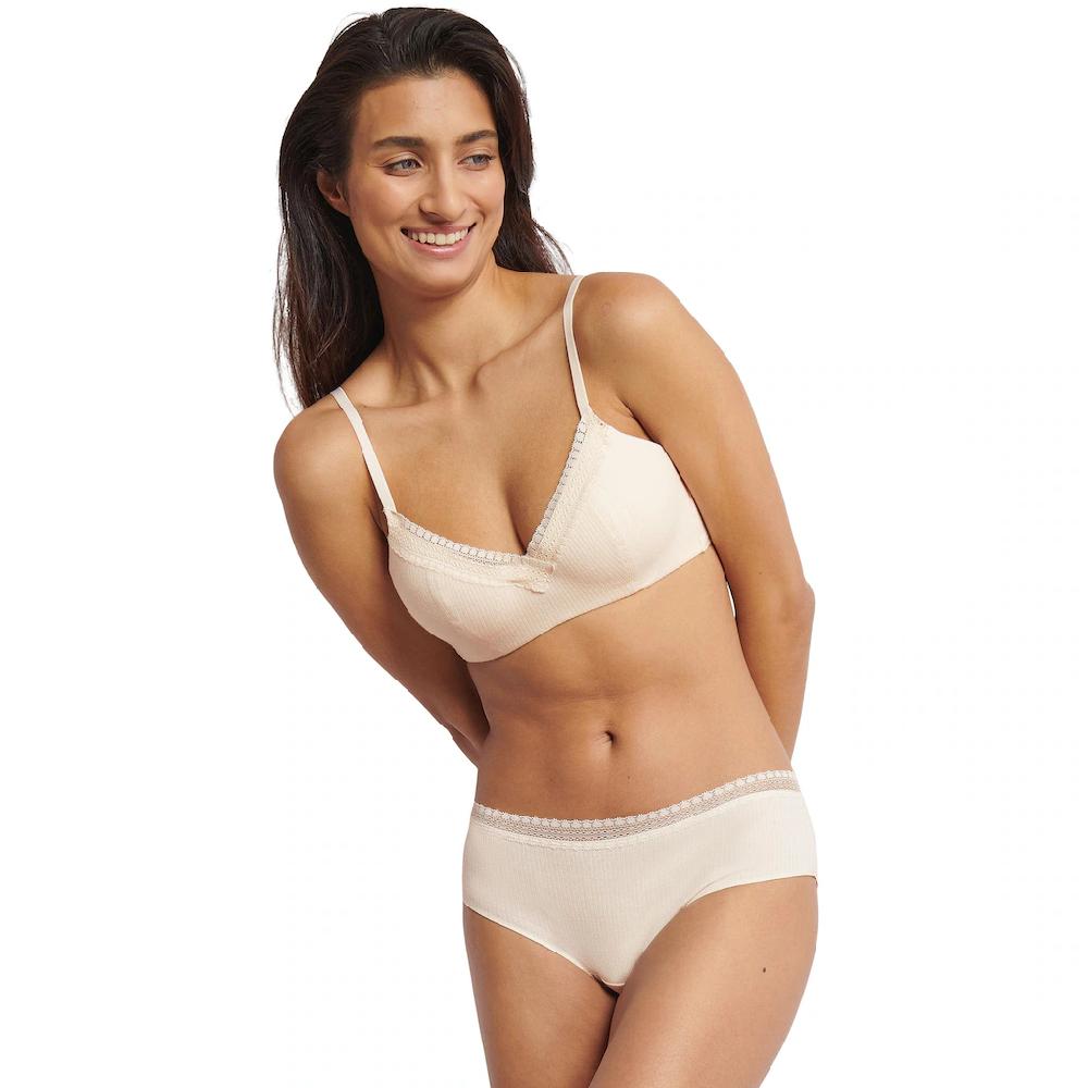 Sloggi Bügelloser BH »GO Ribbed R P« Weiche Rippware Mit Spitzenbesatz Online Bestellen