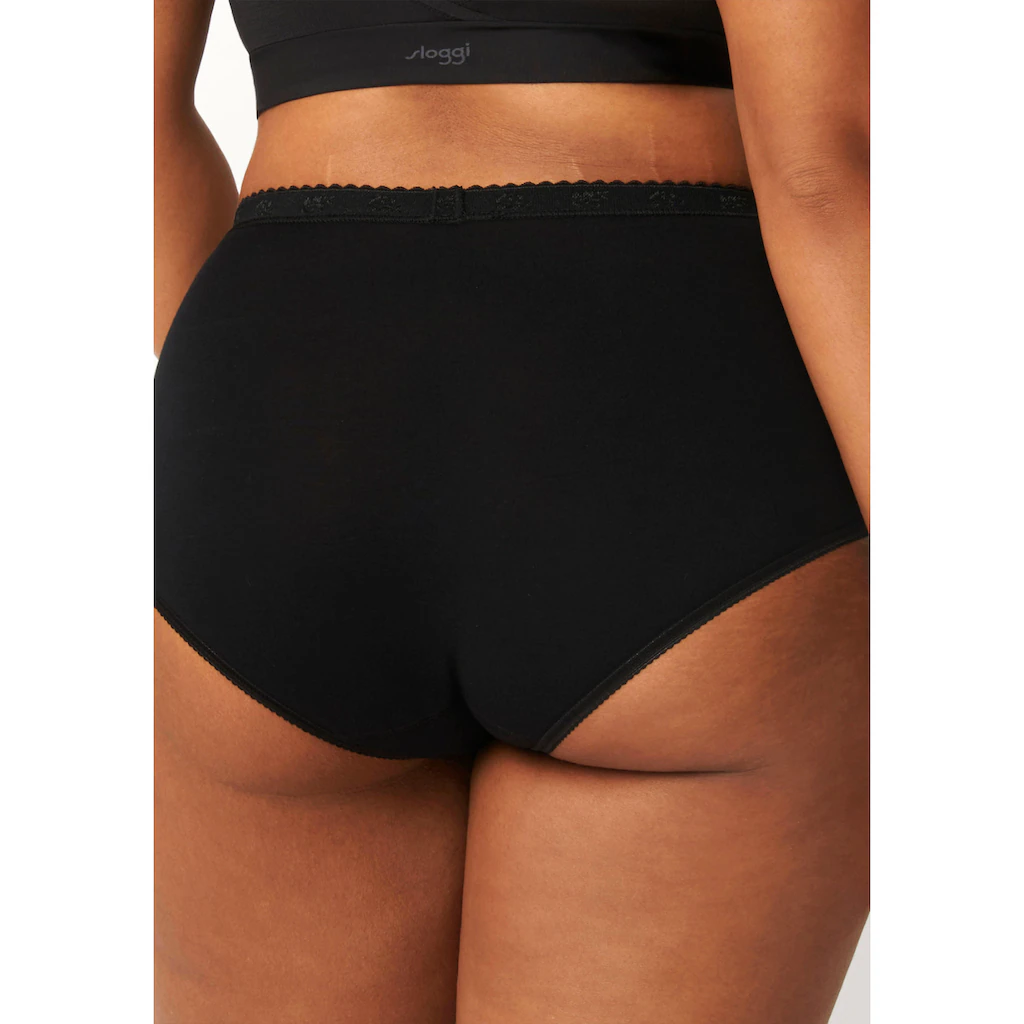 Sloggi Slip »Chic Maxi 4P« (4 St. 4er Pack) Mit Elastischen Spitzeneinsätzen Online Kaufen