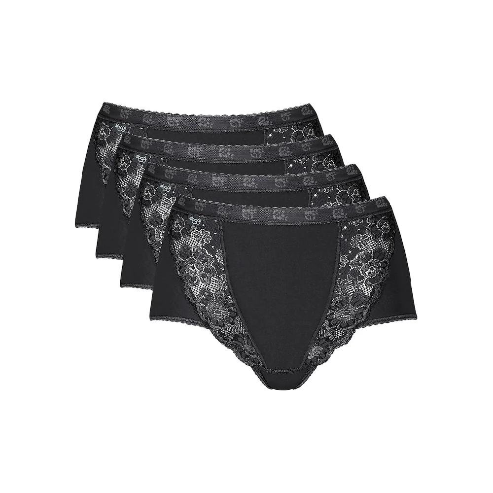 Sloggi Slip »Chic Maxi 4P« (4 St. 4er Pack) Mit Elastischen Spitzeneinsätzen Online Kaufen