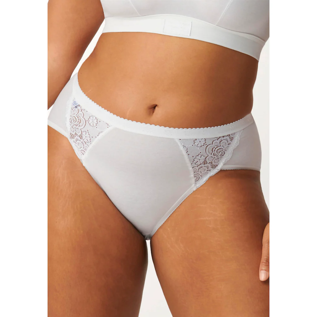 Sloggi Slip »Chic Midi 4P« (4 St. 4er Pack) Mit Elastischen Spitzeneinsätzen Kaufen