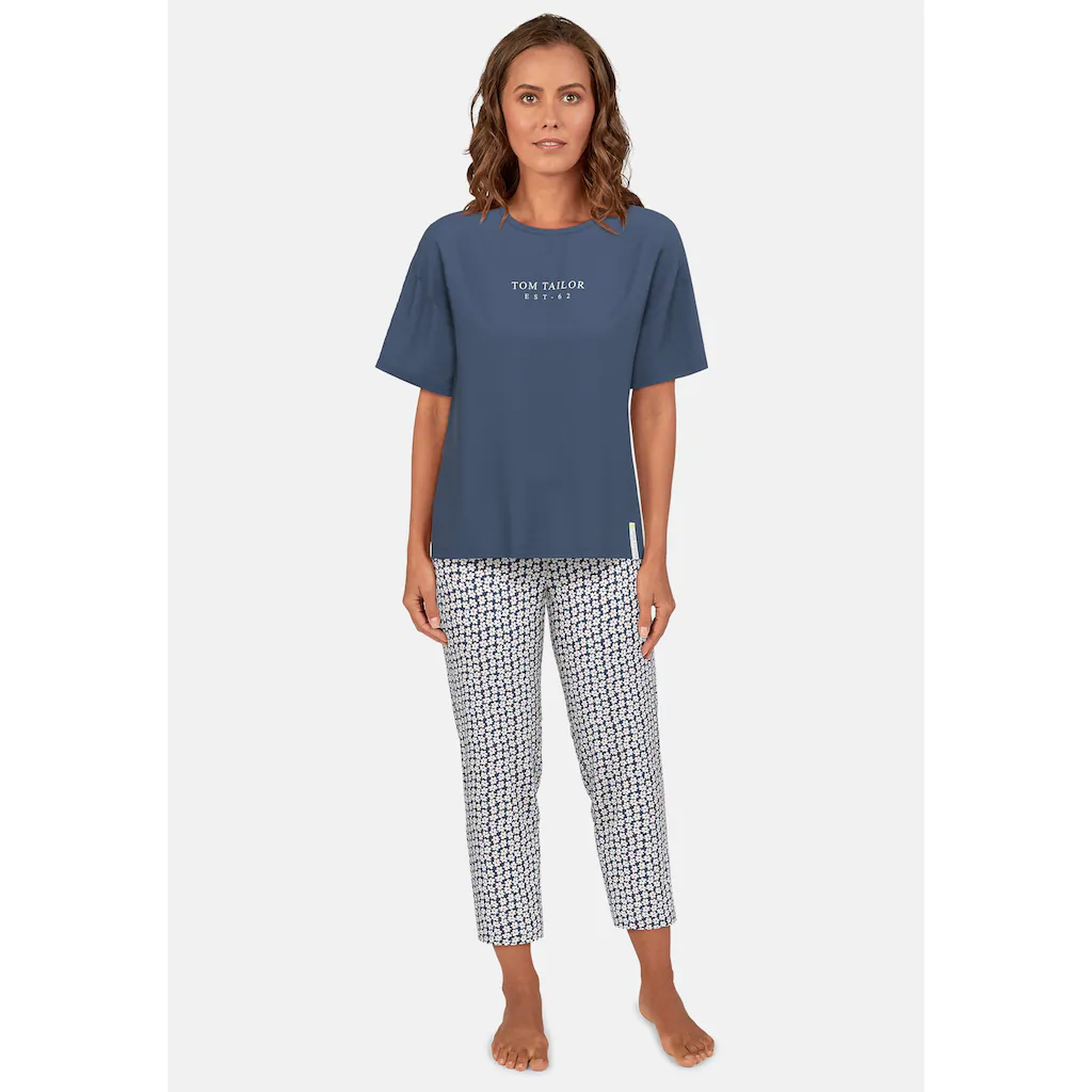 TOM TAILOR Capri-Pyjama (2 tlg.) Hose mit Blümchenprint online kaufen