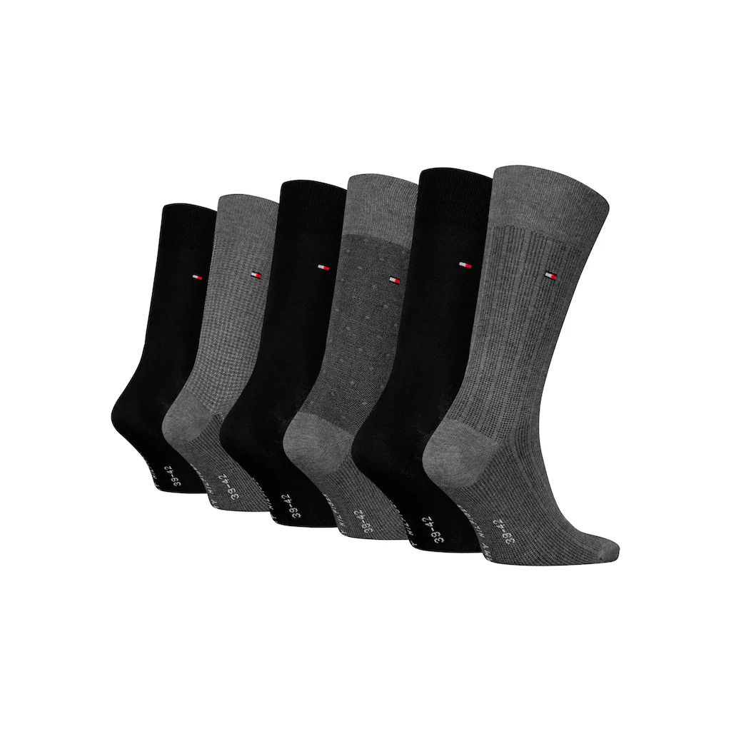 Tommy Hilfiger Socken »TH MEN SOCK 6P TIN GIFTBOX BIRDSEYE« (Box 6 Paar) Mit Gesticketem Flag-Label Kaufen