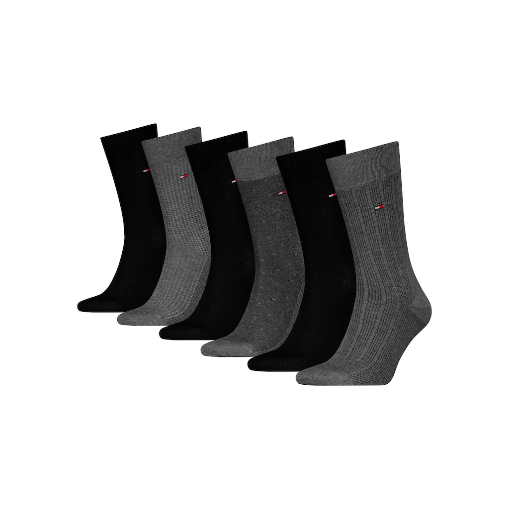 Tommy Hilfiger Socken »TH MEN SOCK 6P TIN GIFTBOX BIRDSEYE« (Box 6 Paar) mit gesticketem Flag-Label kaufen