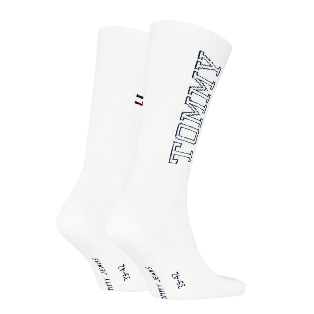 Tommy Hilfiger Socken »TH UNI TJ SOCK 2P TOMMY« (2 Paar) Mit Auffälligem Schriftzug-Design