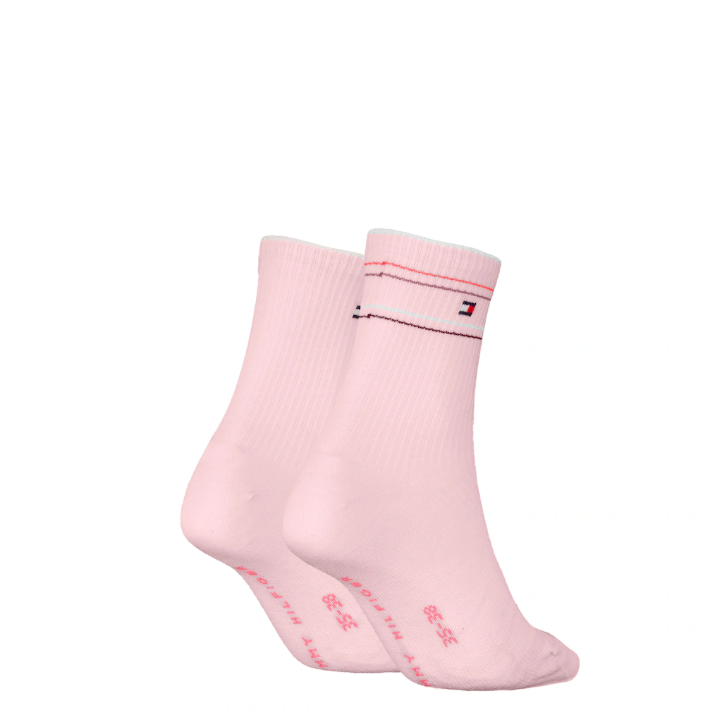 Tommy Hilfiger Socken »TH WOMEN SHORT SOCK 2P RIB SHINE« (2 Paar) Mit Feinem Linienakzent