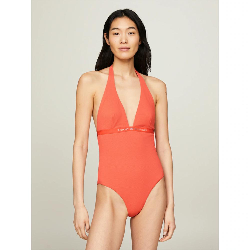Tommy Hilfiger Swimwear Badeanzug »HALTER ONE PIECE RP (EXT SIZES)« In Großen Größen ▷ Für