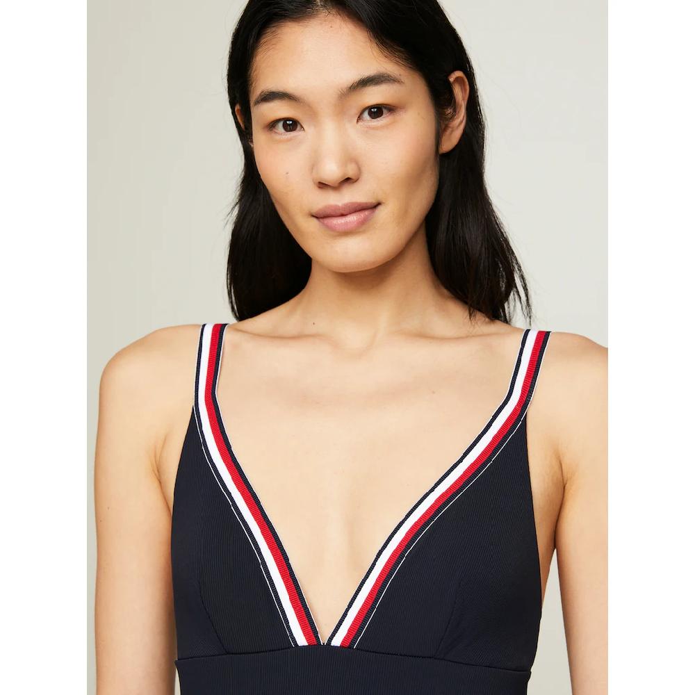 Tommy Hilfiger Swimwear Badeanzug »TRIANGLE ONE PIECE RP« Mit Kontrastfarbenen Kanten ▷ Für