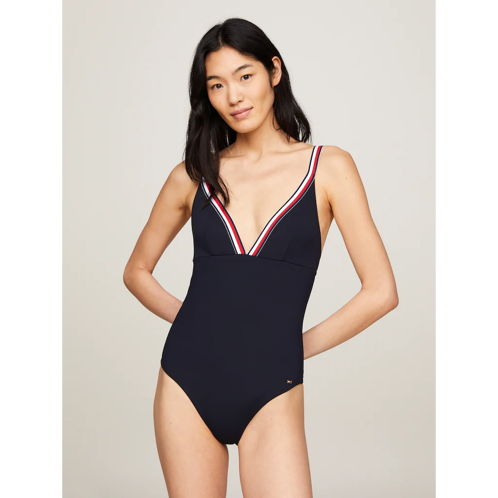 Tommy Hilfiger Swimwear Badeanzug »TRIANGLE ONE PIECE RP« mit kontrastfarbenen Kanten ▷ für
