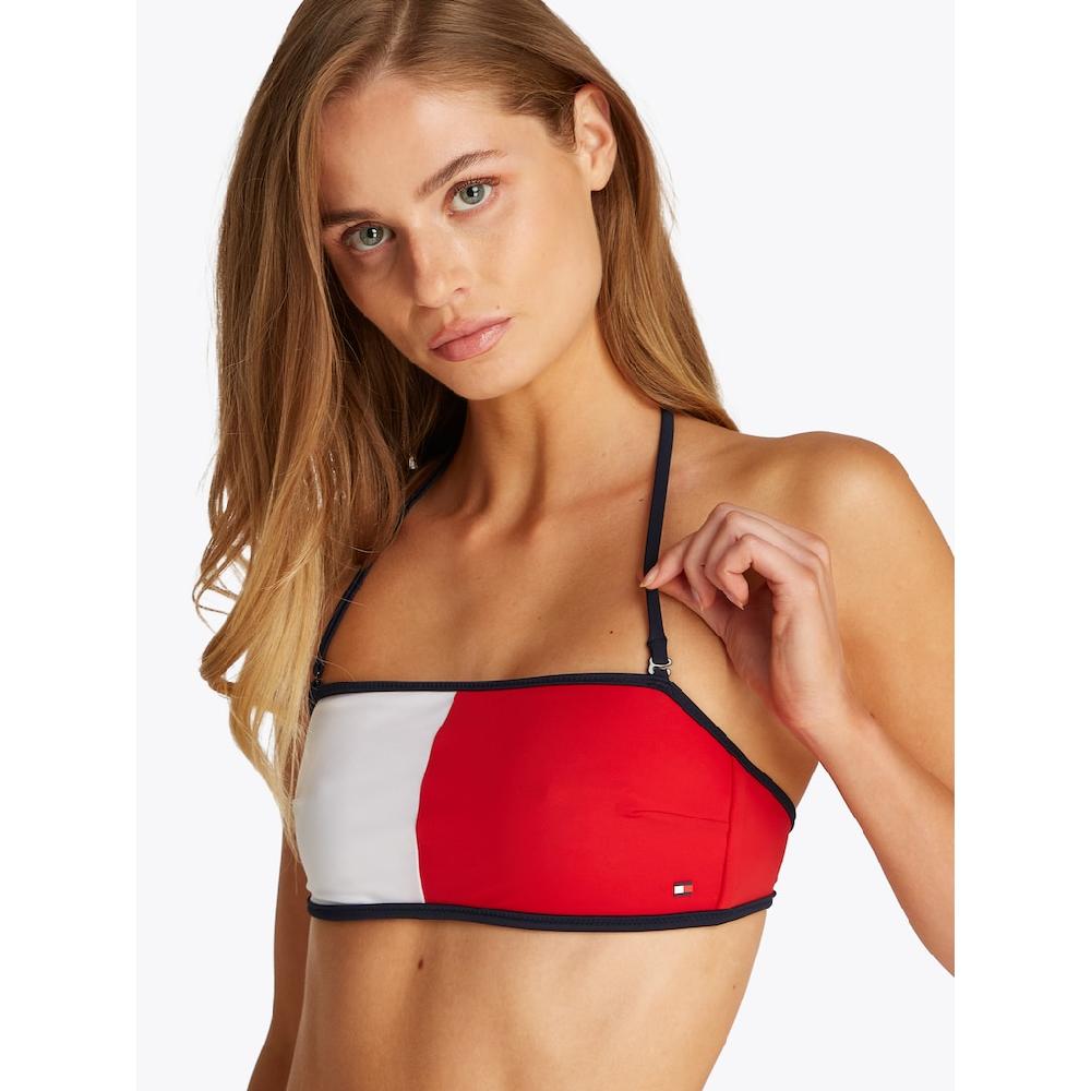 Tommy Hilfiger Swimwear Bandeau-Bikini-Top »BANDEAU« In Color-Block-Optik Mit Logodruck