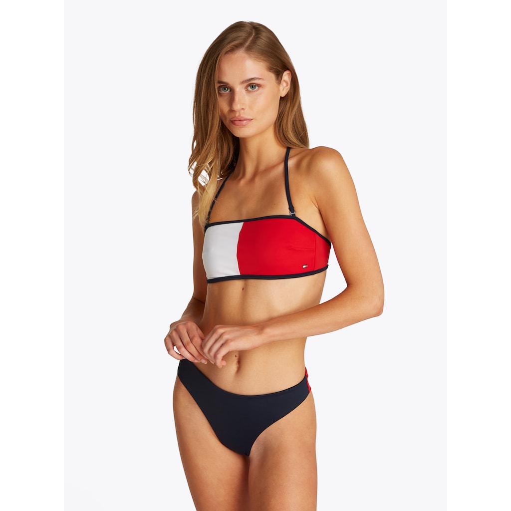 Tommy Hilfiger Swimwear Bandeau-Bikini-Top »BANDEAU« in Color-Block-Optik mit Logodruck