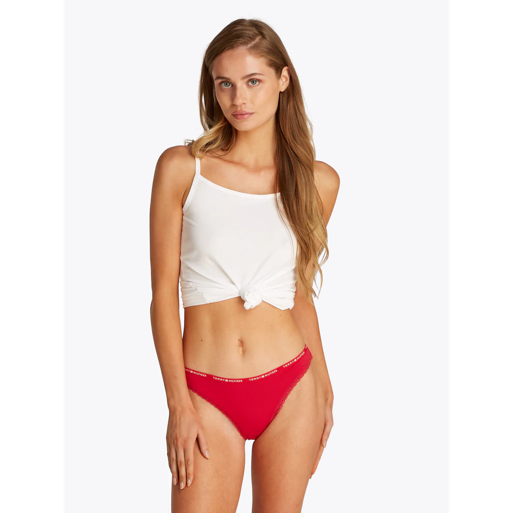 Tommy Hilfiger Underwear Bikinislip »3 PACK LACE BIKINI« (Packung 3 St. 3er) Mit Spitzenkante Logoschriftzug ▷ Für