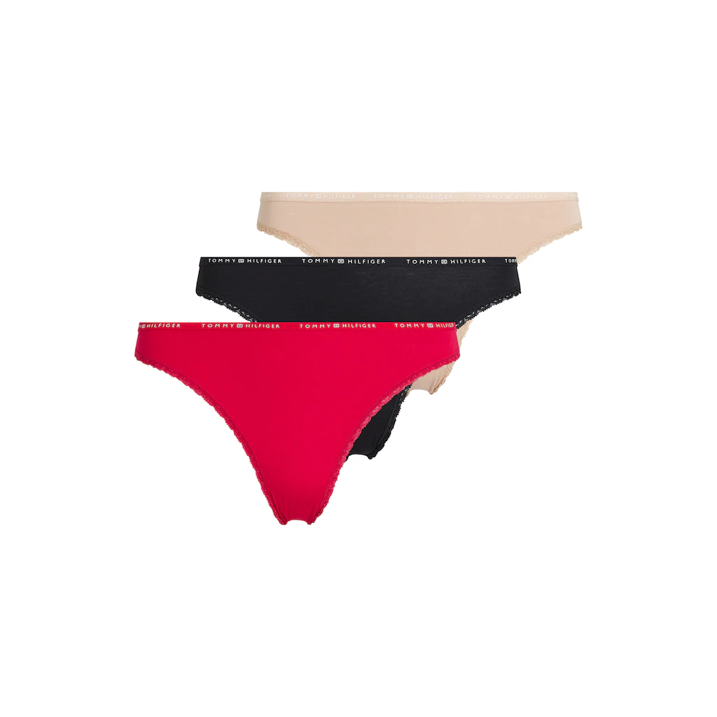 Tommy Hilfiger Underwear Bikinislip »3 PACK LACE BIKINI« (Packung 3 St. 3er) mit Spitzenkante Logoschriftzug ▷ für