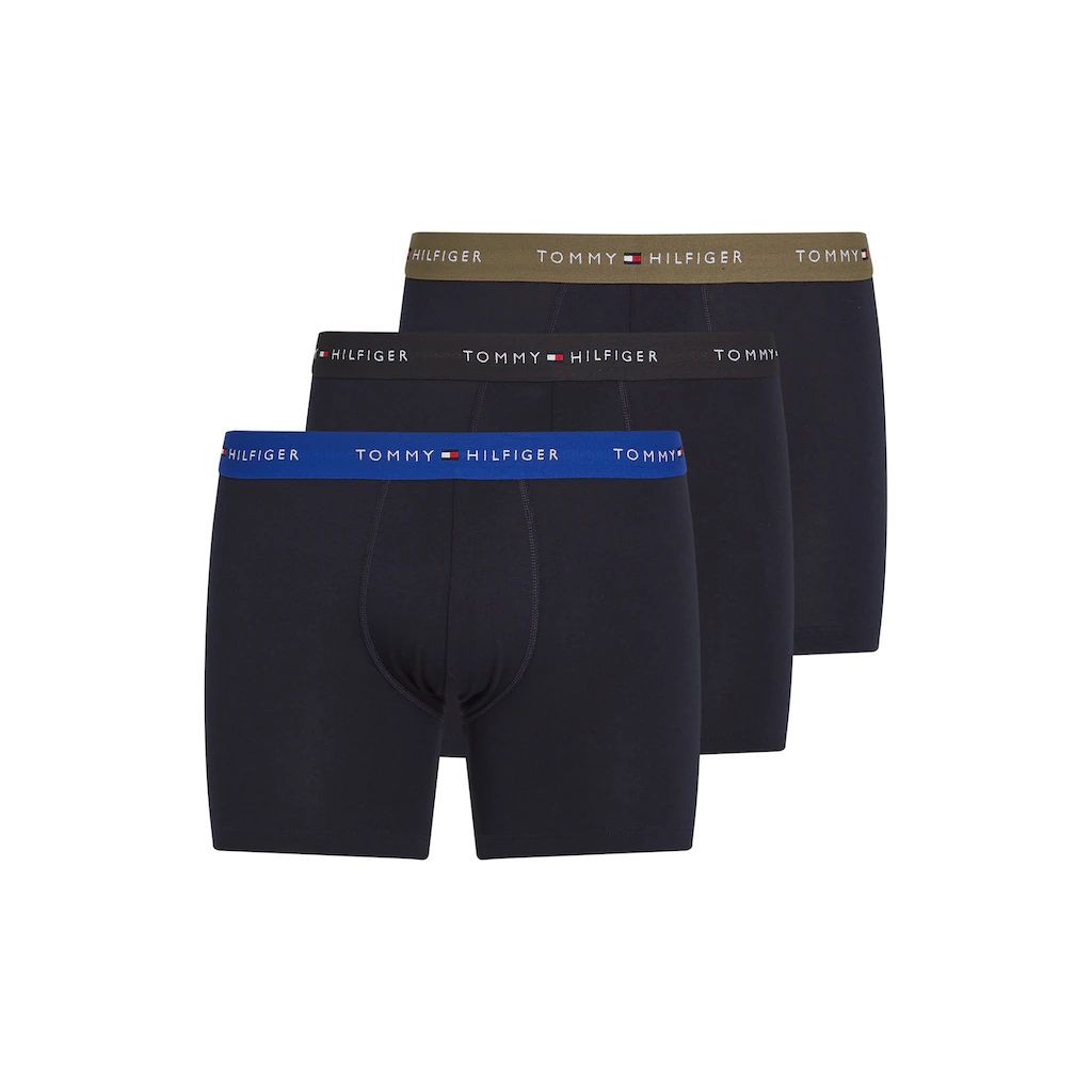 Tommy Hilfiger Underwear Boxershorts »3P BOXER BRIEF WB« (Packung 3 St. 3er-Pack) mit kontrastfarbenem Logobund online kaufen