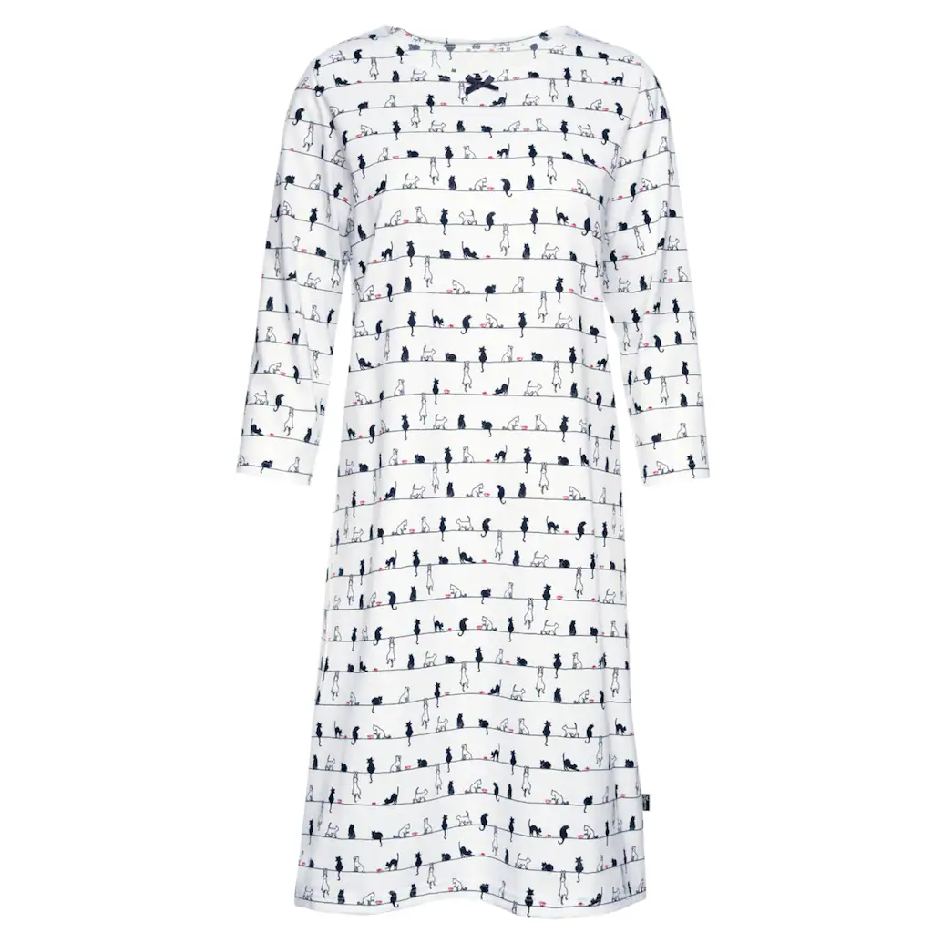 Trigema Nachthemd »TRIGEMA 3/4 Arm Nachthemd Mit Katzenmotiv« (1 Tlg.) ▷ Für