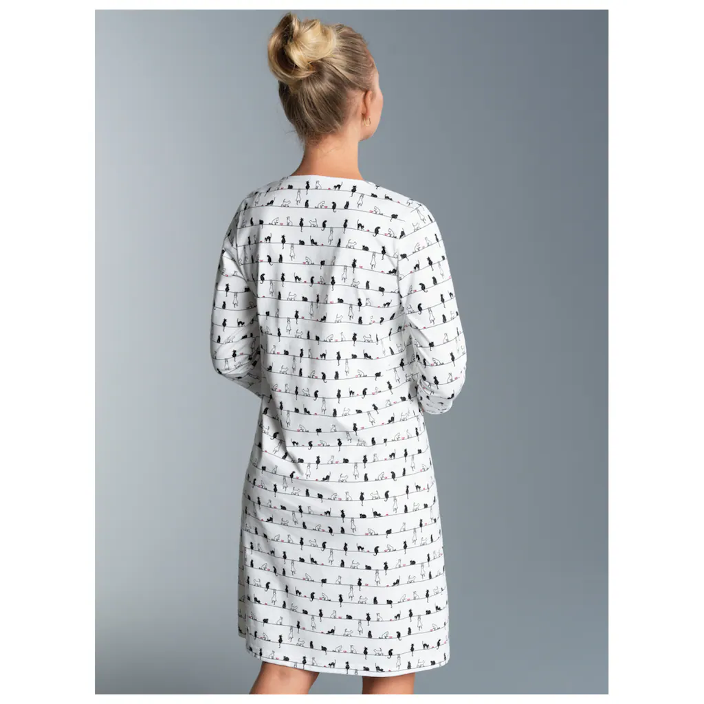 Trigema Nachthemd »TRIGEMA 3/4 Arm Nachthemd Mit Katzenmotiv« (1 Tlg.) ▷ Für