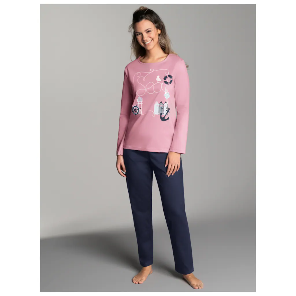 Trigema Schlafanzug »TRIGEMA Pyjama Mit Maritimem Print« (1 Tlg.) Bestellen