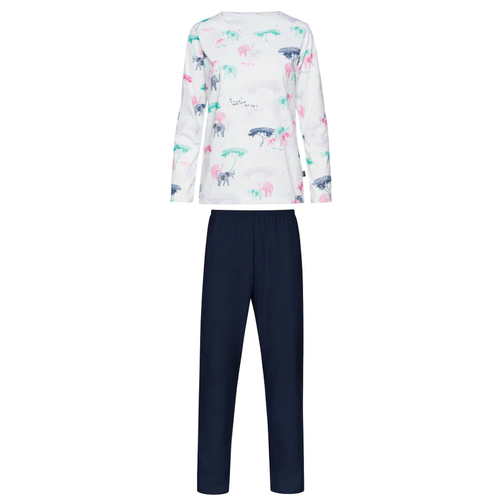 Trigema Schlafanzug »TRIGEMA Pyjama Mit Safari-Print« (1 Tlg.) ▷ Für