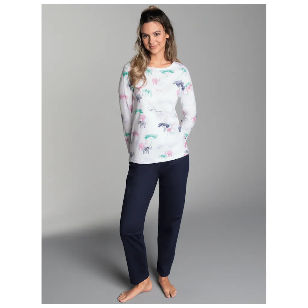 Trigema Schlafanzug »TRIGEMA Pyjama Mit Safari-Print« (1 Tlg.) ▷ Für