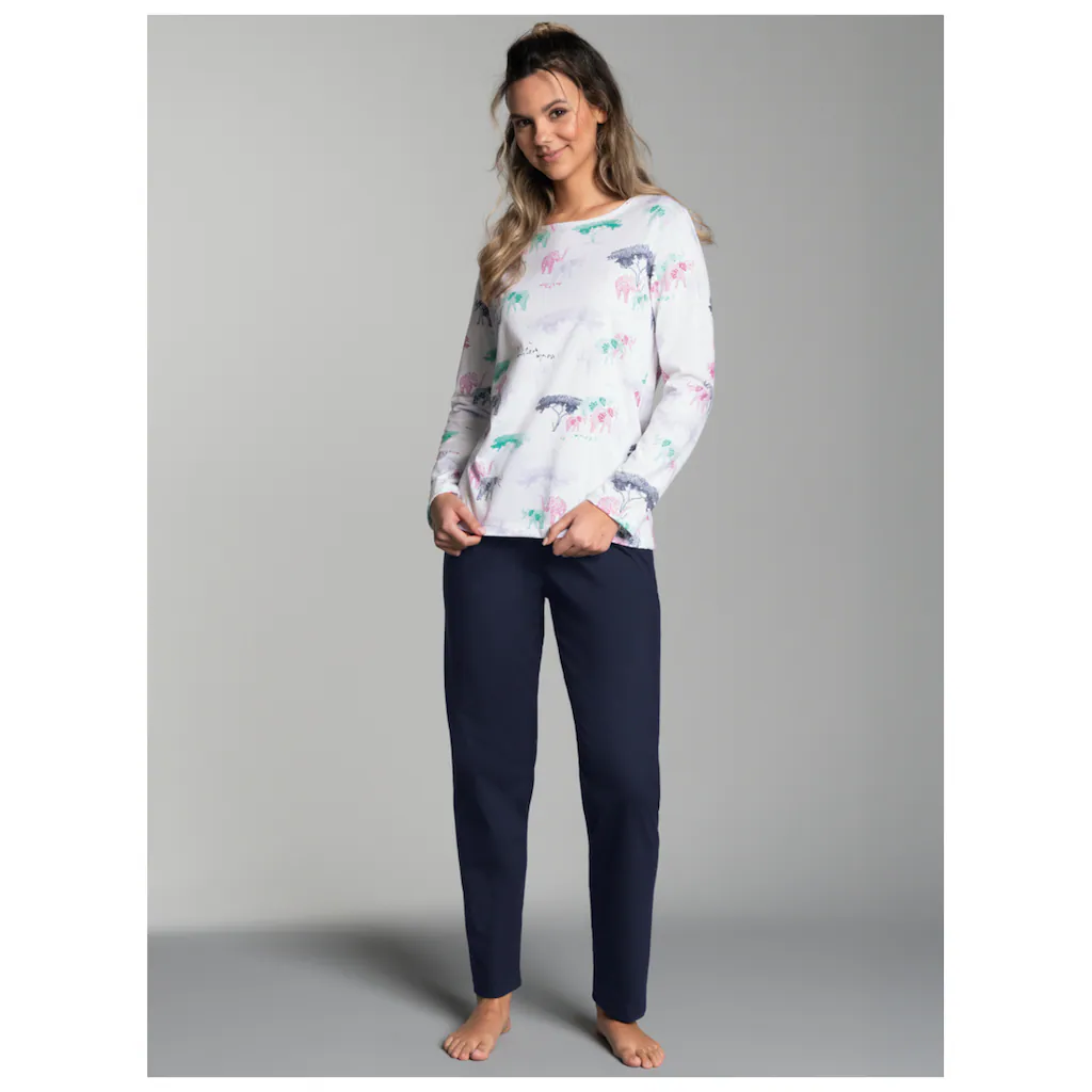Trigema Schlafanzug »TRIGEMA Pyjama mit Safari-Print« (1 tlg.) ▷ für