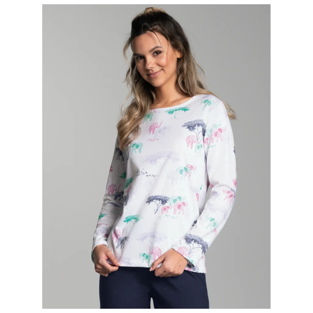 Trigema Schlafanzug »TRIGEMA Pyjama Oberteil Mit Allover Safari-Print« (1 Tlg.) Online Kaufen