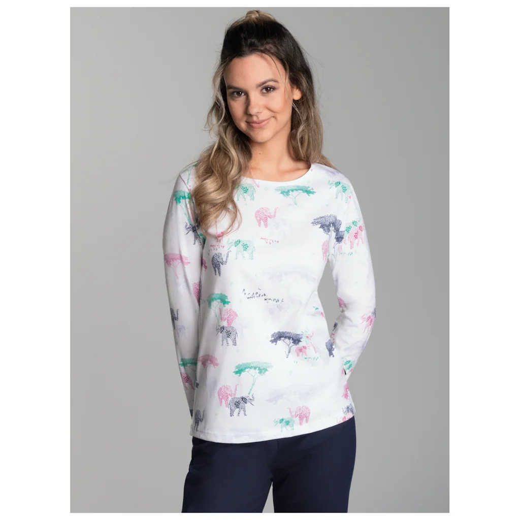Trigema Schlafanzug »TRIGEMA Pyjama Oberteil mit Allover Safari-Print« (1 tlg.) online kaufen