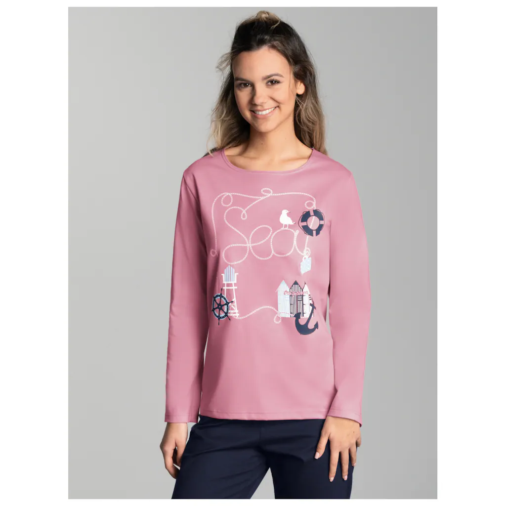 Trigema Schlafanzug »TRIGEMA Pyjama Oberteil Mit Maritimem Printmotiv« (1 Tlg.) Online Bestellen