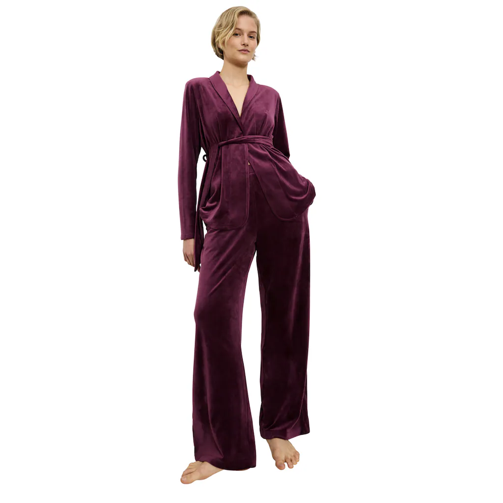 Triumph Homewearhose »Sensual Velour Wide Leg Trousers« elegante lässige Passform