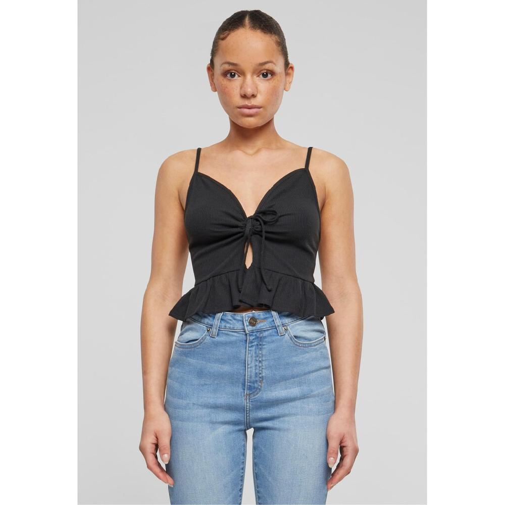 URBAN CLASSICS Bügelloser BH »Urban Classics Damen Ladies Waffle Pique Ruffle Top«