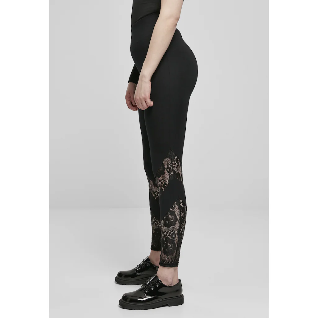 URBAN CLASSICS Leggings »Urban Classics Damen Ladies Highwaist Lace Inset Leggings« (1 Tlg.)