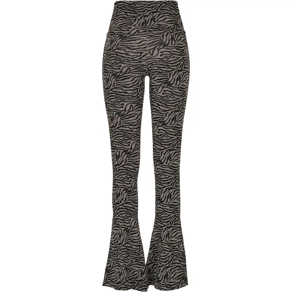 URBAN CLASSICS Leggings »Urban Classics Damen Ladies High Waist Zebra Boot Cut Leggings« (1 Tlg.)
