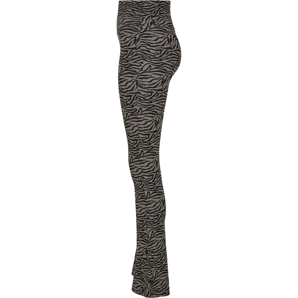 URBAN CLASSICS Leggings »Urban Classics Damen Ladies High Waist Zebra Boot Cut Leggings« (1 Tlg.)